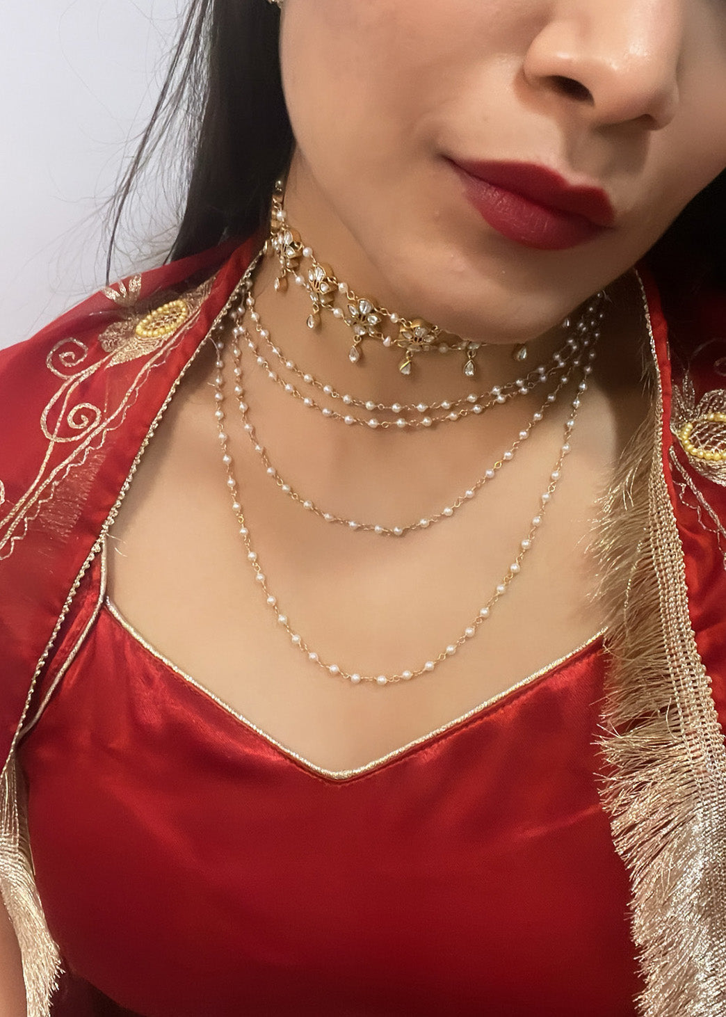 Long Single Strand Pearl Necklace