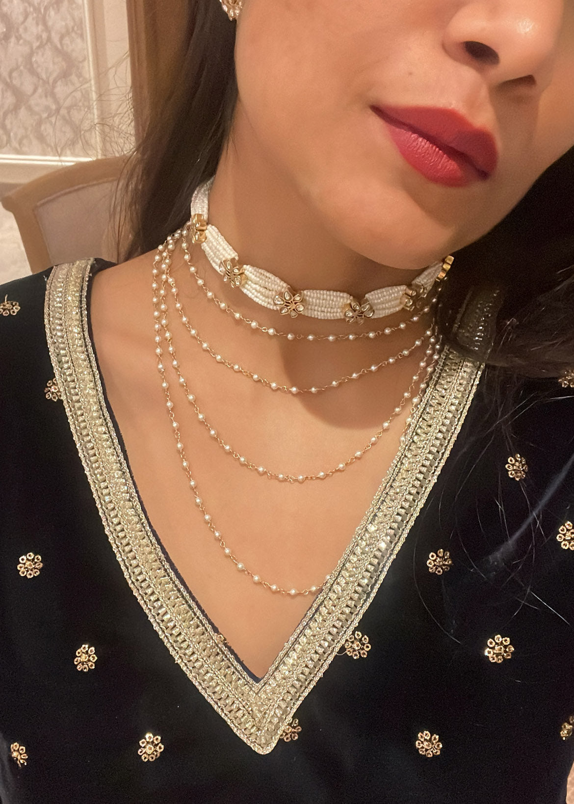 Long Single Strand Pearl Necklace