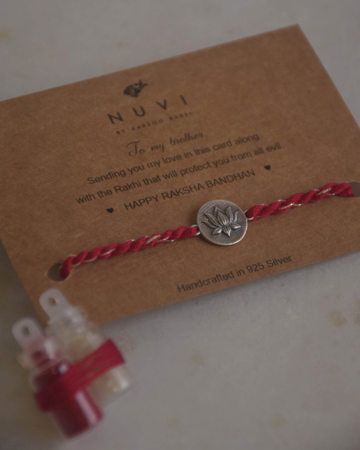 Pure Silver Lotus rakhi