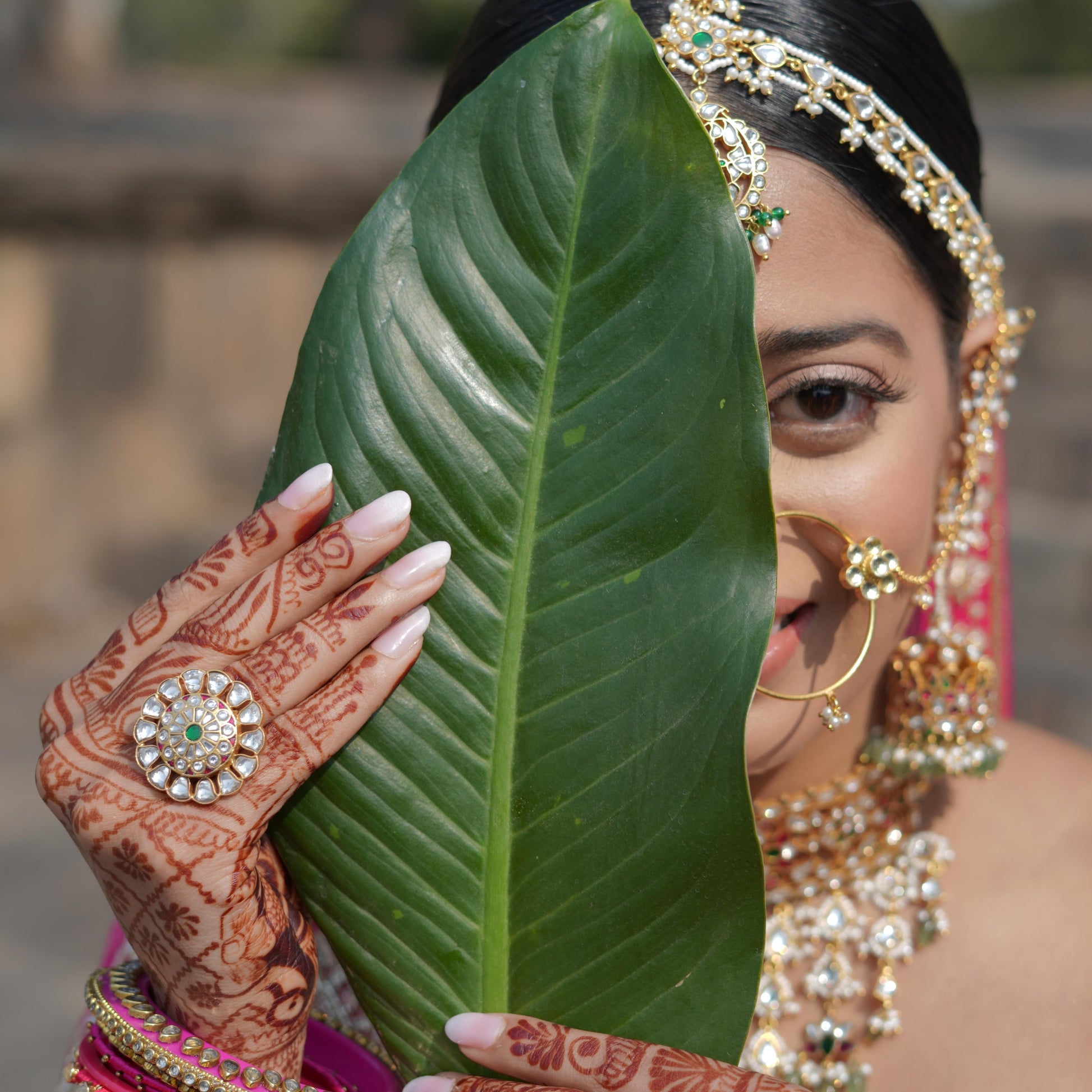Jadau Malti Ring featuring expertly matched colors and intricate crafts