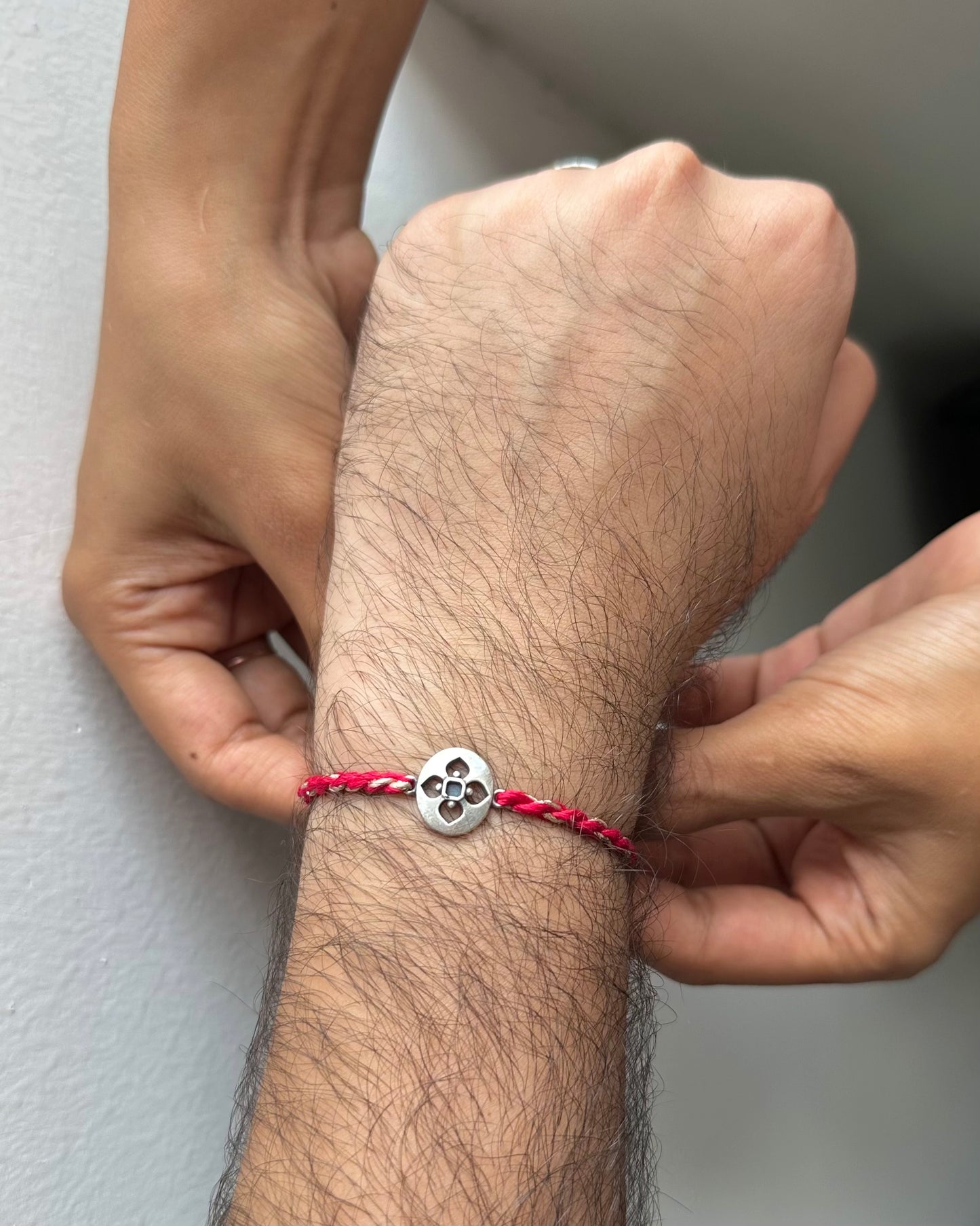 Flower Jali 925 Sterling Silver Rakhi