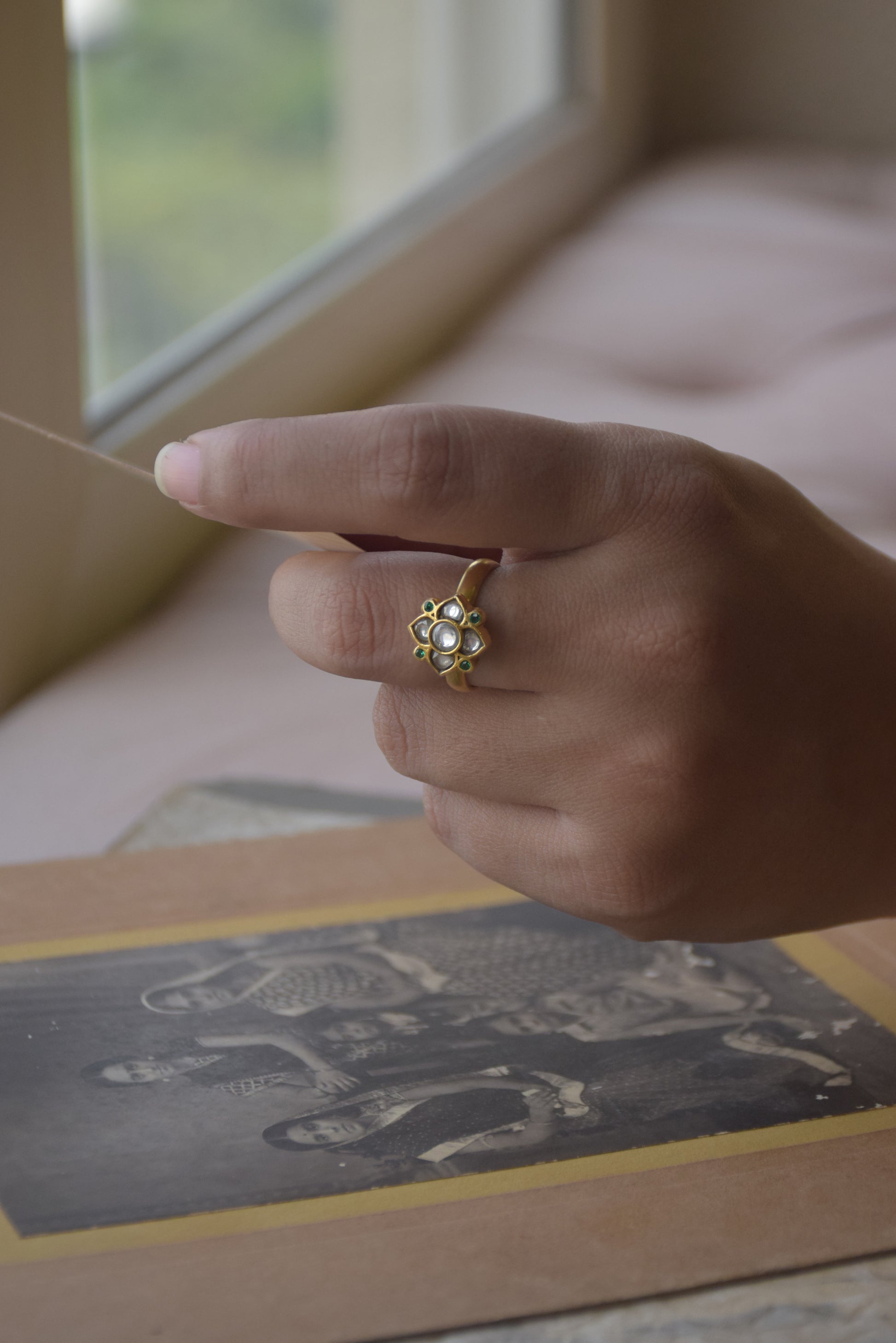 Pihu minimalist bangle ring crafted in 925 sterling silver with 22K gold plating