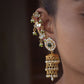 Dhanak Kaanchain crafted in 92.5 silver, featuring three floral jadau-studded motifs, a secure ear clip, and three adjustable kadis.