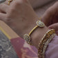Mogra Bangle handcrafted in 925 silver with a radiant gold polish.