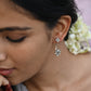 Mugdha Earrings in 92.5 sterling silver featuring detachable ear jackets that balance boldness and subtlety. These versatile ear.