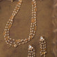 Three-layer silver pearl necklace with circular link work, handcrafted by NUVI JEWELS