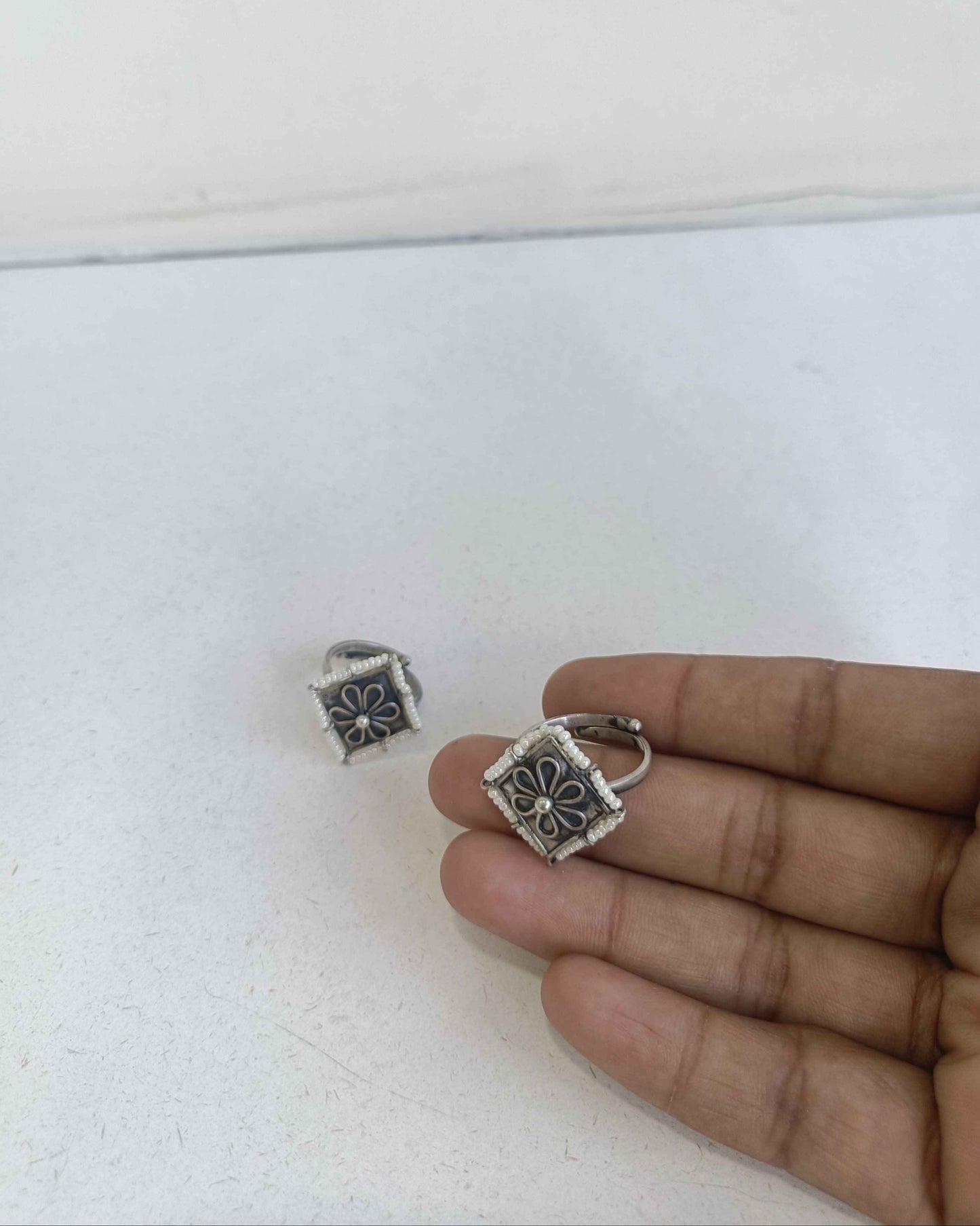 Pure sterling silver bichiya inspired by traditional Indian jewellery