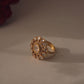 Exquisite Taarika silver polki ring showcasing a radiant cluster of uncut stones in a handcrafted floral statement design.
