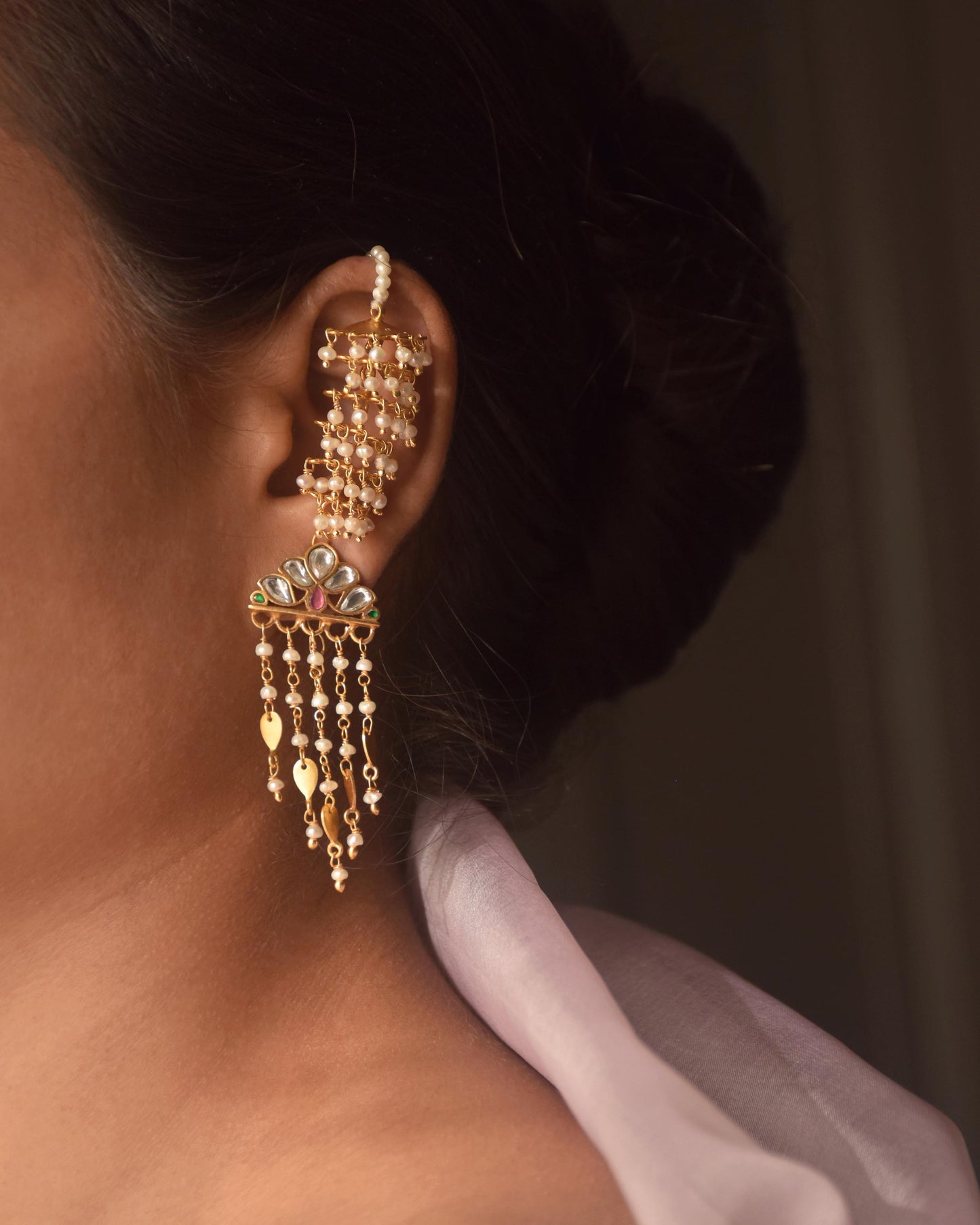 Handcrafted festive kaanchain in 925 silver designed for ethnic and wedding styling | NUVI JEWELS