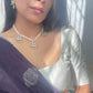Chand Phool Necklace handcrafted in 925 silver featuring intricate jadau chand units suspended from strings of lustrous freshwater pearls.