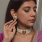 Classic 925 silver ear studs featuring radiant multicolored Jadau stones arranged in an intricate round floral design