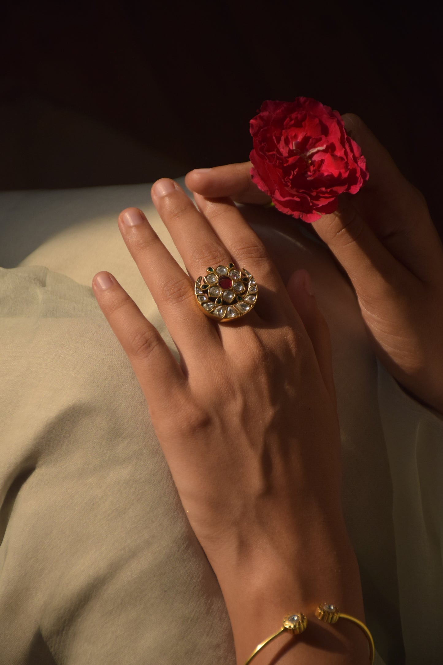 Chand Phool Jadau Ring