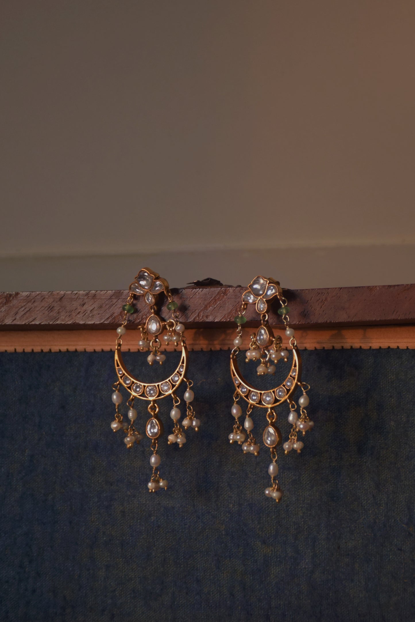 Saadgi Jadau Chandbali Earrings