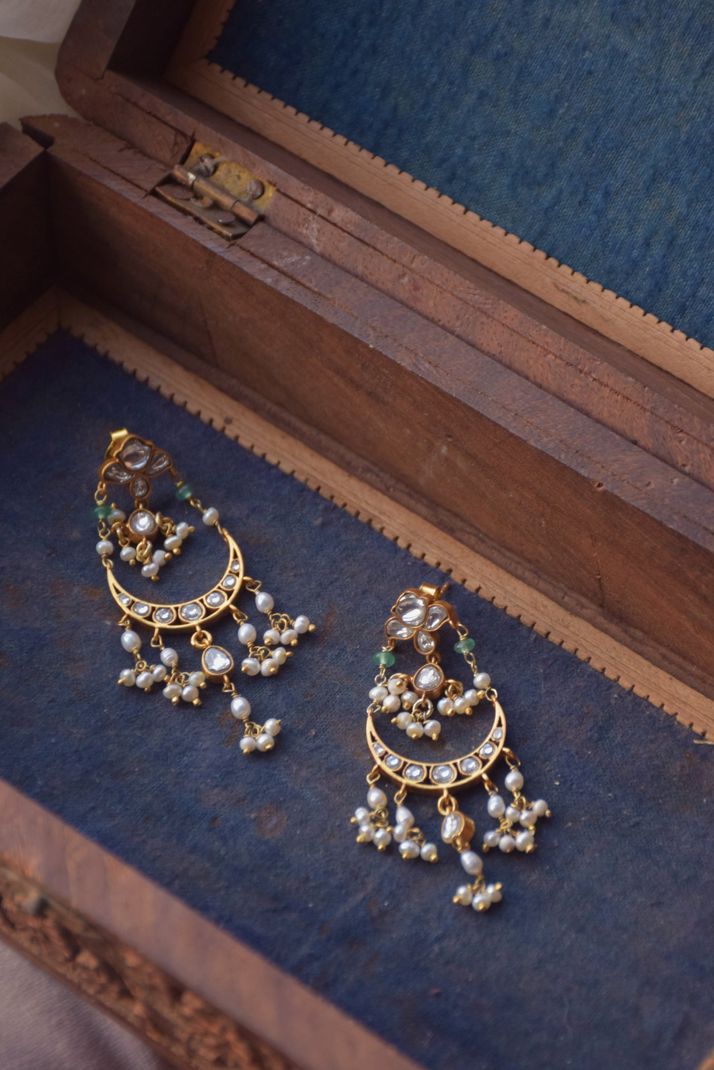 Saadgi Jadau Chandbali Earrings