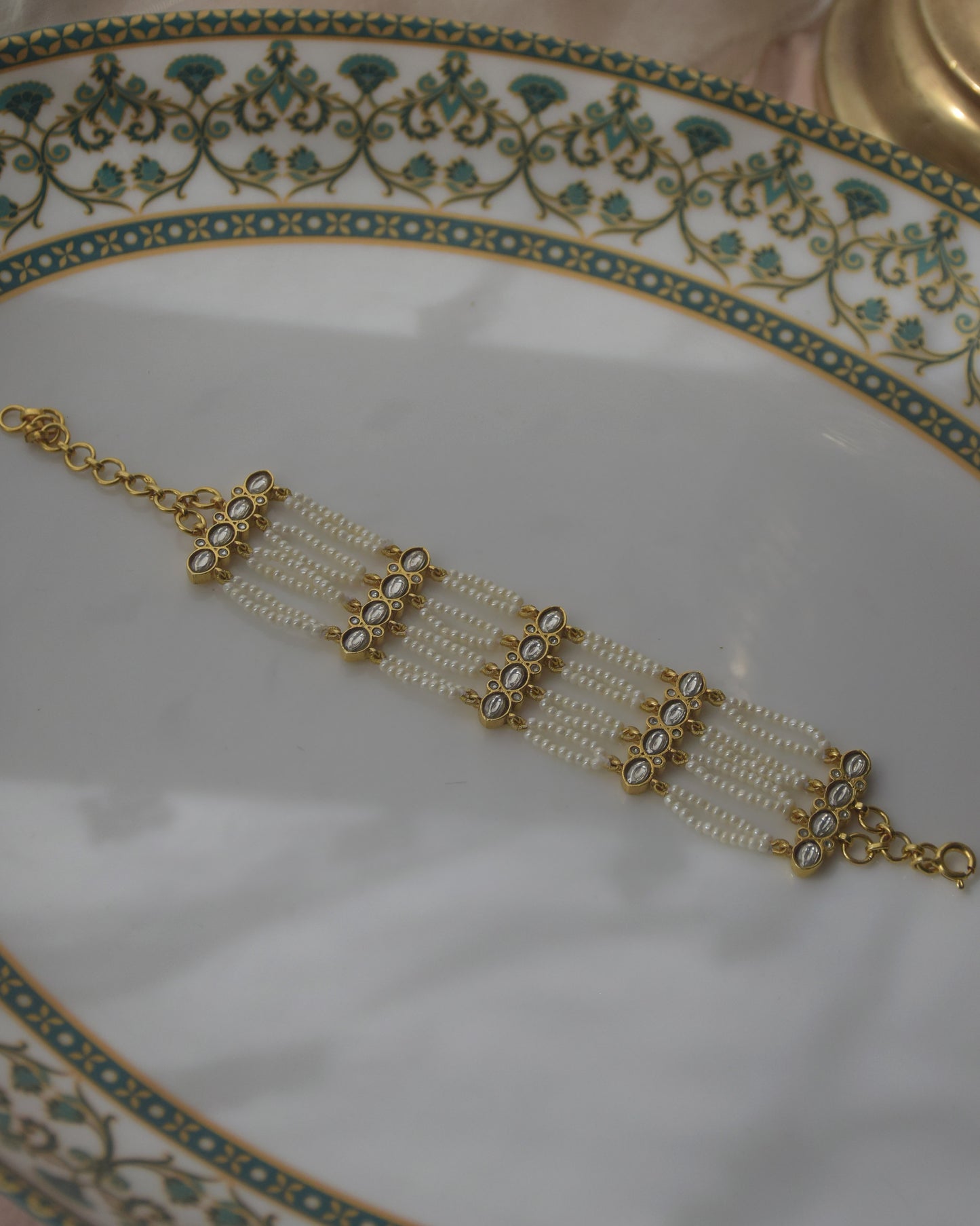 Buy 925 silver Jadau pearl bracelet online India Latest Designer Silver Jewellery Online in India at Best Prices