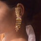 Gold-finish 925 sterling silver kaanchain with delicate jhumki detailing, handcrafted by NUVI JEWELS
