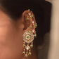 Handcrafted 925 silver Gulabi Kaanchain featuring delicate pink meena work and elegant jhumki drops | NUVI JEWELS