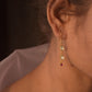 Nuvi Jewels handcrafted 925 sterling silver gold plated 2-layer fishhoop earrings with polki stones