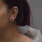 Gulabi Earstuds with strawberry quartz stone and seed pearl detailing.