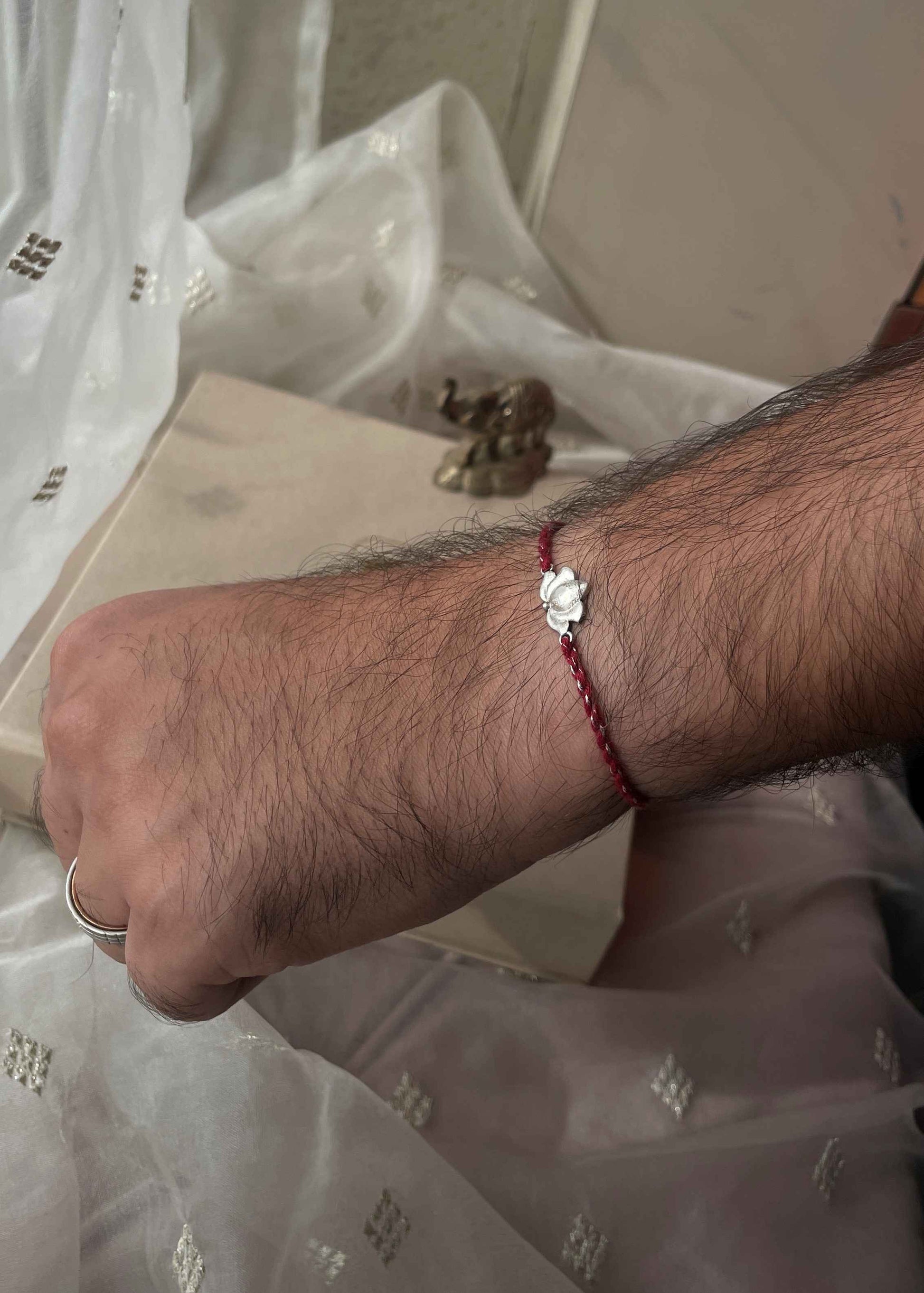 Premium 925 sterling silver Lotus rakhi