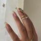 Nuvi Jewels designer Nail Ring in 92.5 silver with floral jadau motif and pearl drops for adjustable fit