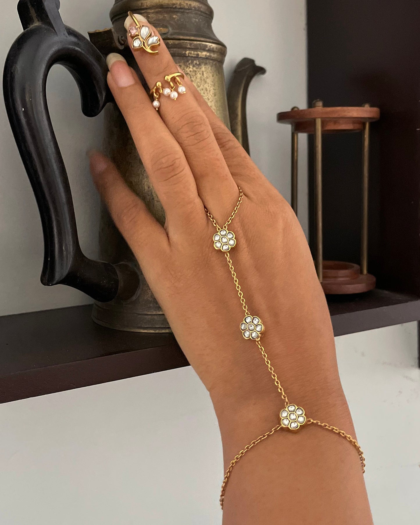 Nuvi Jewels designer Preyasi Haathphool in 92.5 silver with handcrafted chainwork and contemporary style