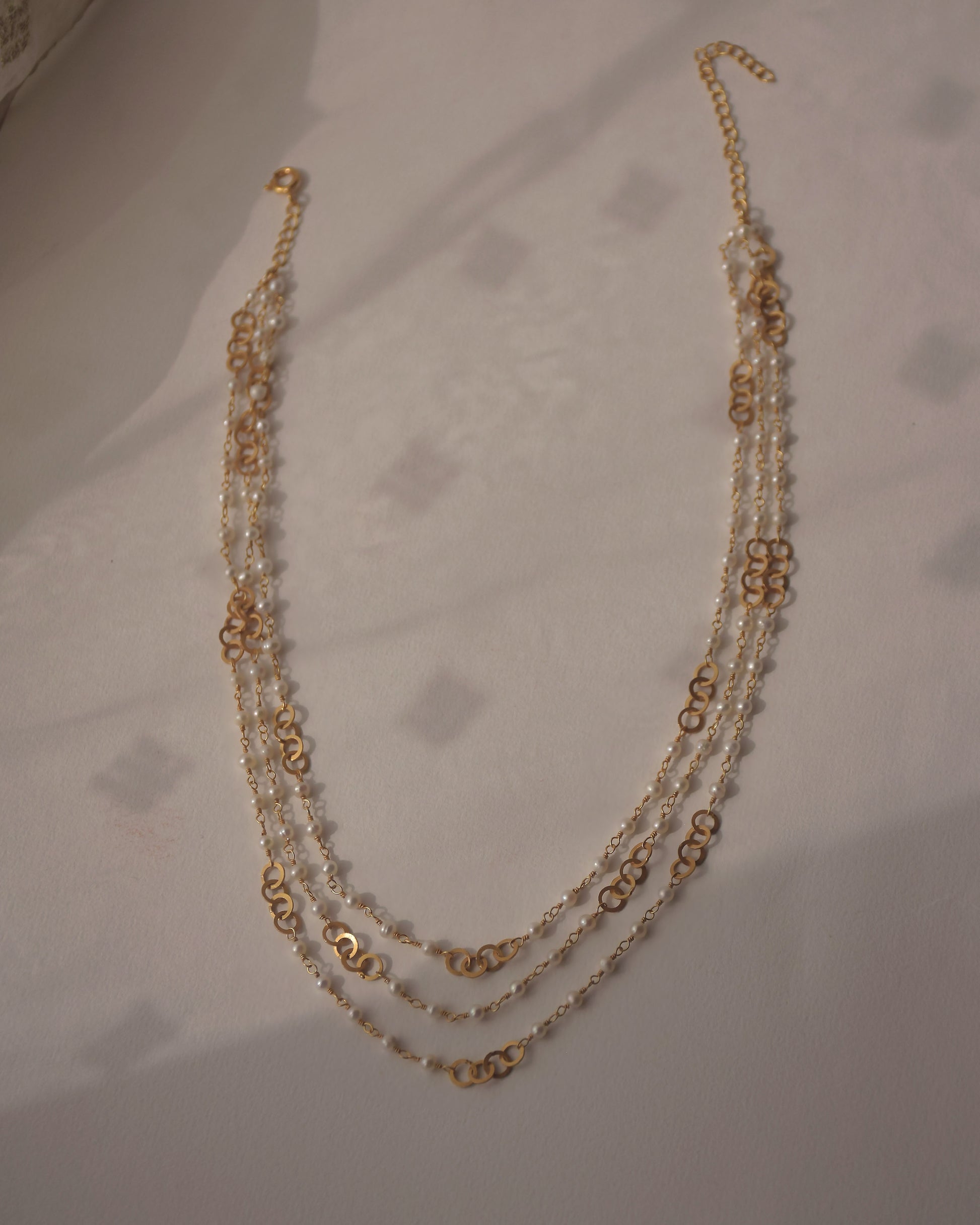 Handcrafted silver Lehera Pearl Mala styled for bridal and festive wear | NUVI JEWELS
