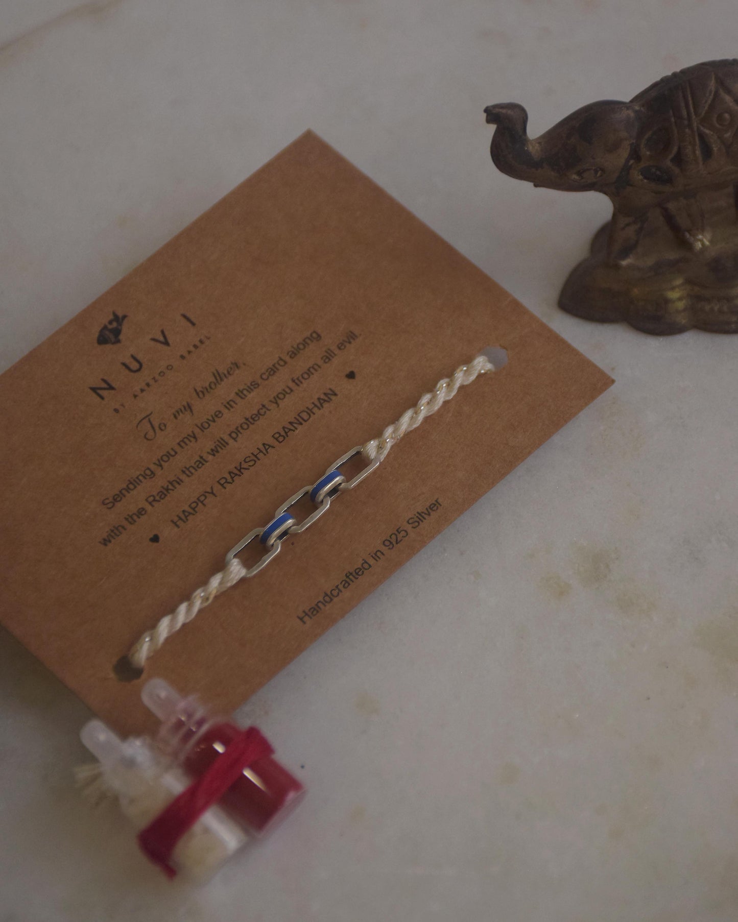 925 Silver Rakhi Online India – Handcrafted Link Chain Chandi Rakhi Gift Raksha Bandhan