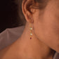 Handcrafted Nuvi Jewels 2-layer fishhoop earrings in 92.5 silver with gold plating and polki work
