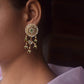 Handcrafted Nuvi Jewels dangler earrings in 925 sterling silver with gold plating and freshwater pearls