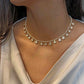 Elegant Nuvi Jewels necklace featuring Samosa Daak polki stones and freshwater pearls in sterling silver