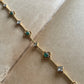 Gold-plated 925 silver bracelet with green aventurine and handcrafted white Jadau detailing. high-quality 92.5% pure silver items