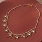 Handcrafted 925 silver jadau necklace with leaf motif and freshwater pearls