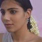Nuvi Jewels Rohini Earrings in sterling silver gold plated with floral motifs and elegant handcrafted design