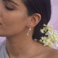 “Nuvi Jewels designer Rohini Earrings in 92.5 silver with delicate flower motifs and intricate handcrafted design