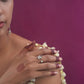 Nuvi Jewels Mehakti Adjustable Ring in sterling silver with adjustable floral jadau stone design