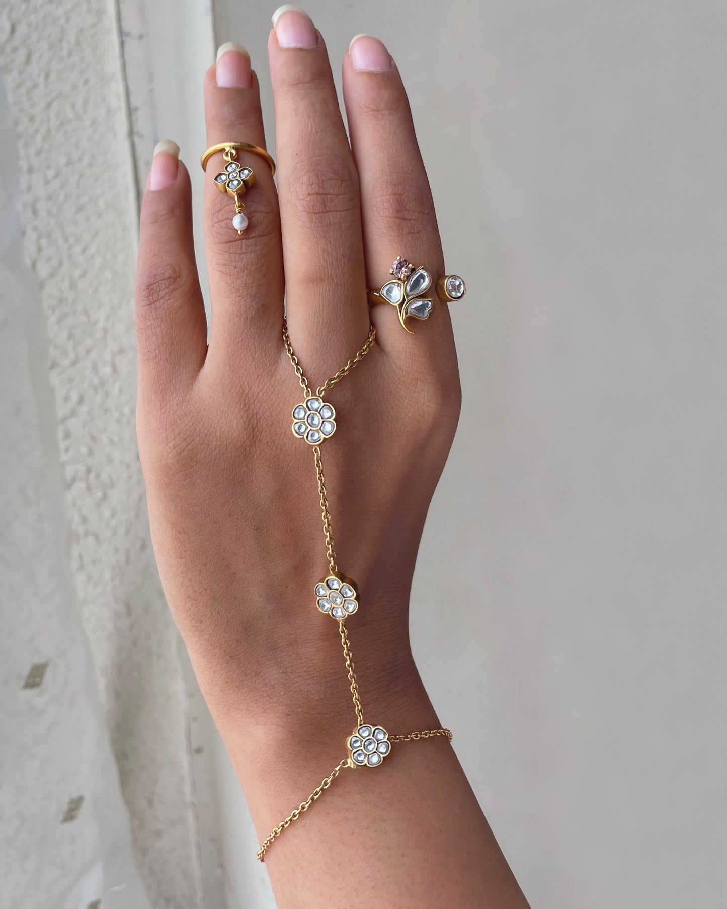 Statement Nuvi Jewels Preyasi Haathphool in 92.5 silver featuring handcrafted chainwork and elegant design