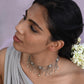 Statement Nuvi Jewels Shakuntala Necklace in 92.5 silver featuring layered cascading chains in elegant choker design