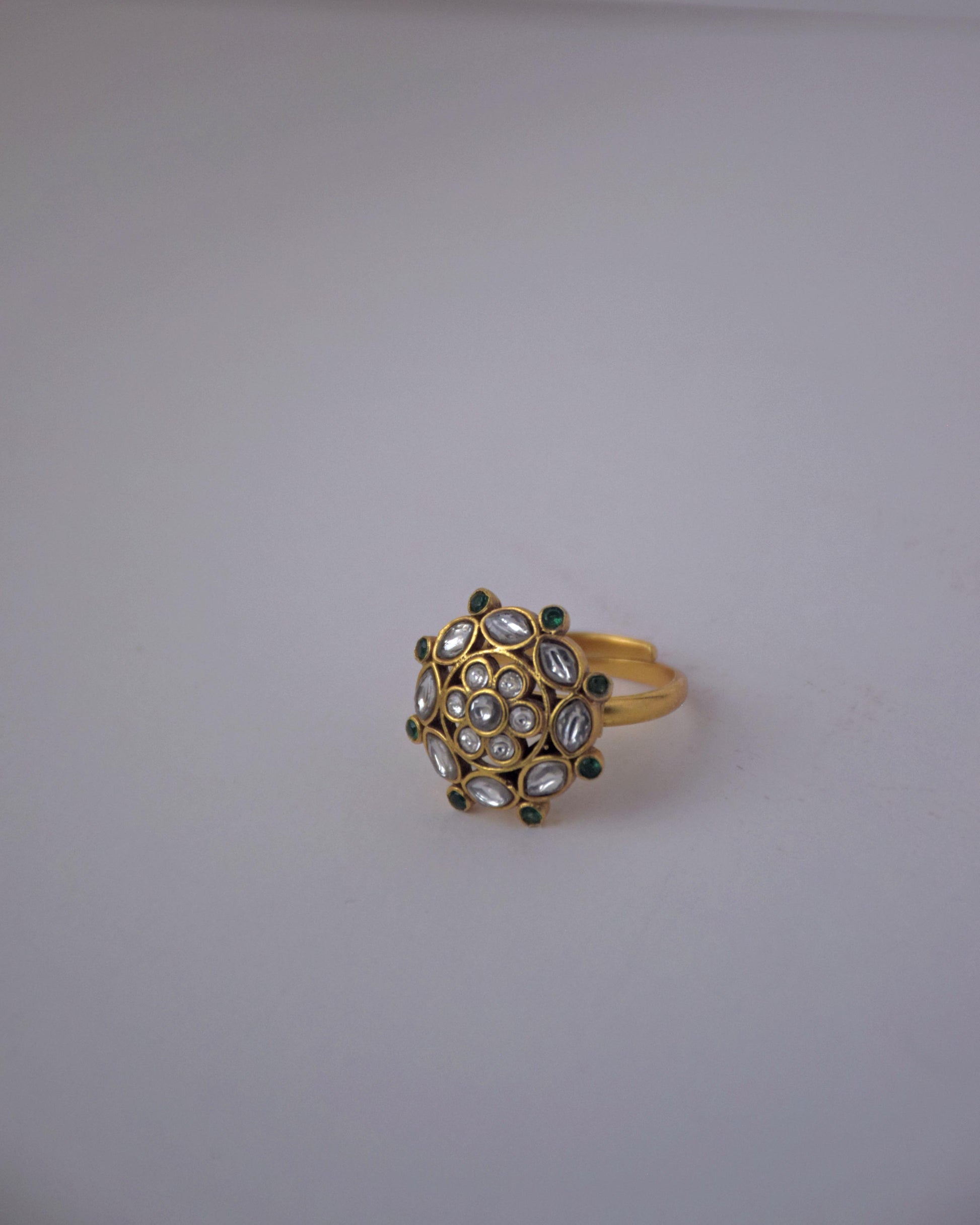 Nuvi Jewels designer jadau ring in 925 silver featuring heritage inspired craftsmanship