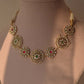 Elegant Nuvi Jewels jadau necklace featuring circular motifs in 925 sterling silver with gold finish