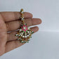 Traditional Nuvi Jewels mangtikka crafted in sterling silver with gold plating and pearl accents