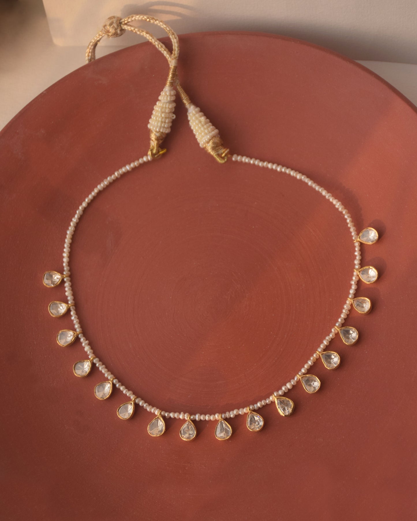 Nuvi Jewels designer round moissanite necklace in 92.5 silver with handcrafted detailing