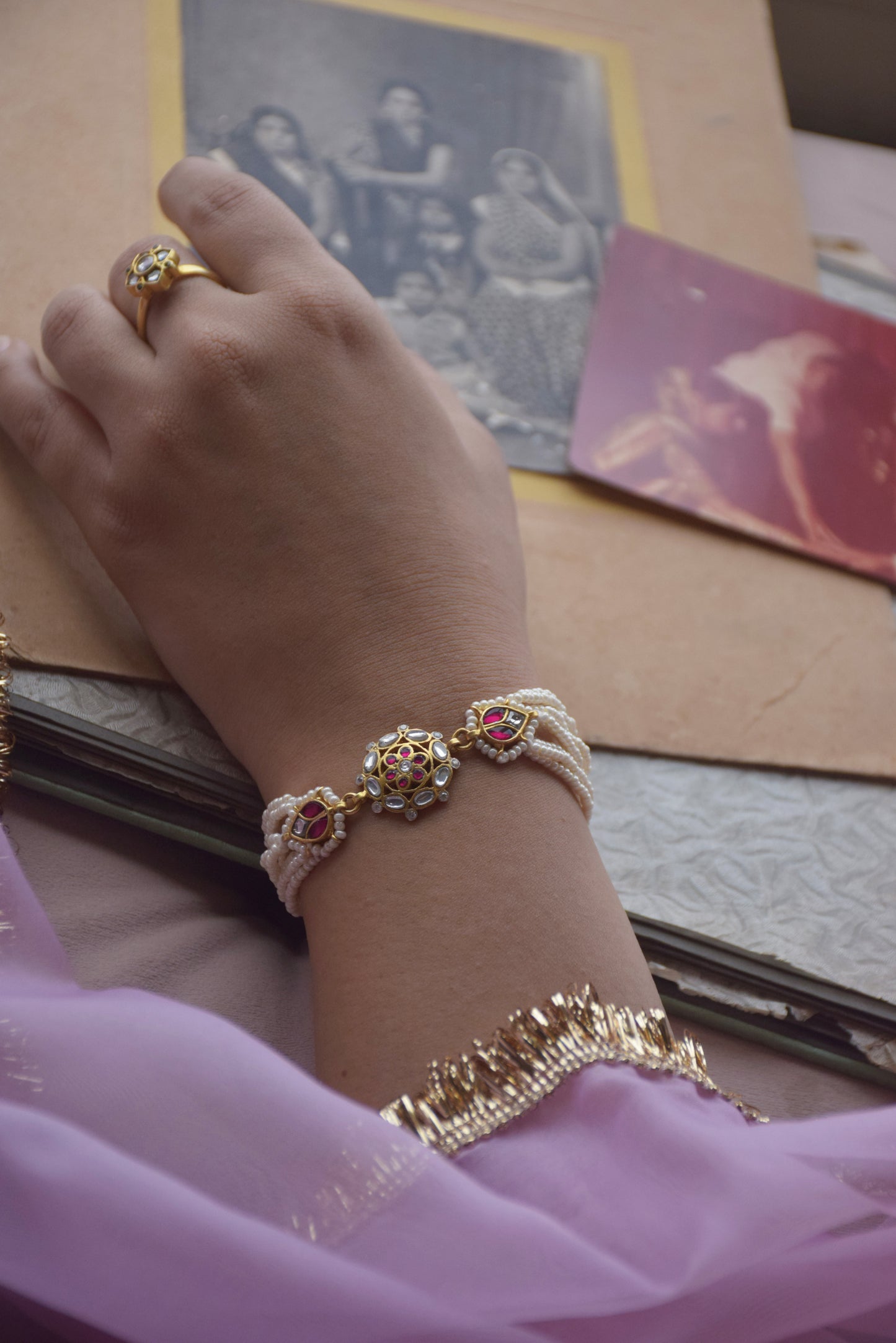 Premium 925 silver Ranisa Kundan bracelet