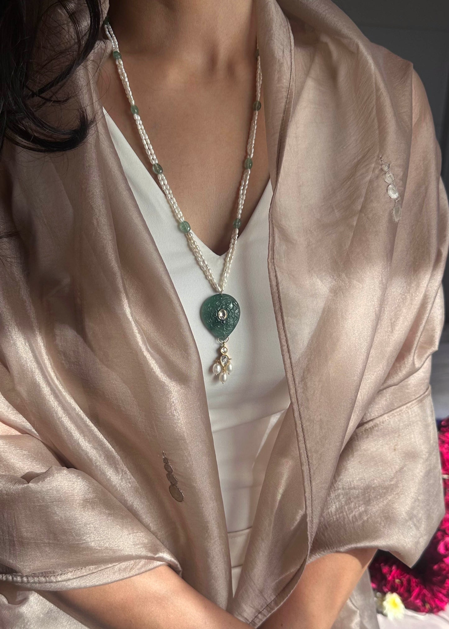 The Navya necklace is a celebration of refined craftsmanship and quiet luxury