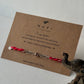 925 Silver Rudraaksh Rakhi with red and white thread on a NUVI branded card a warm message for brother. 