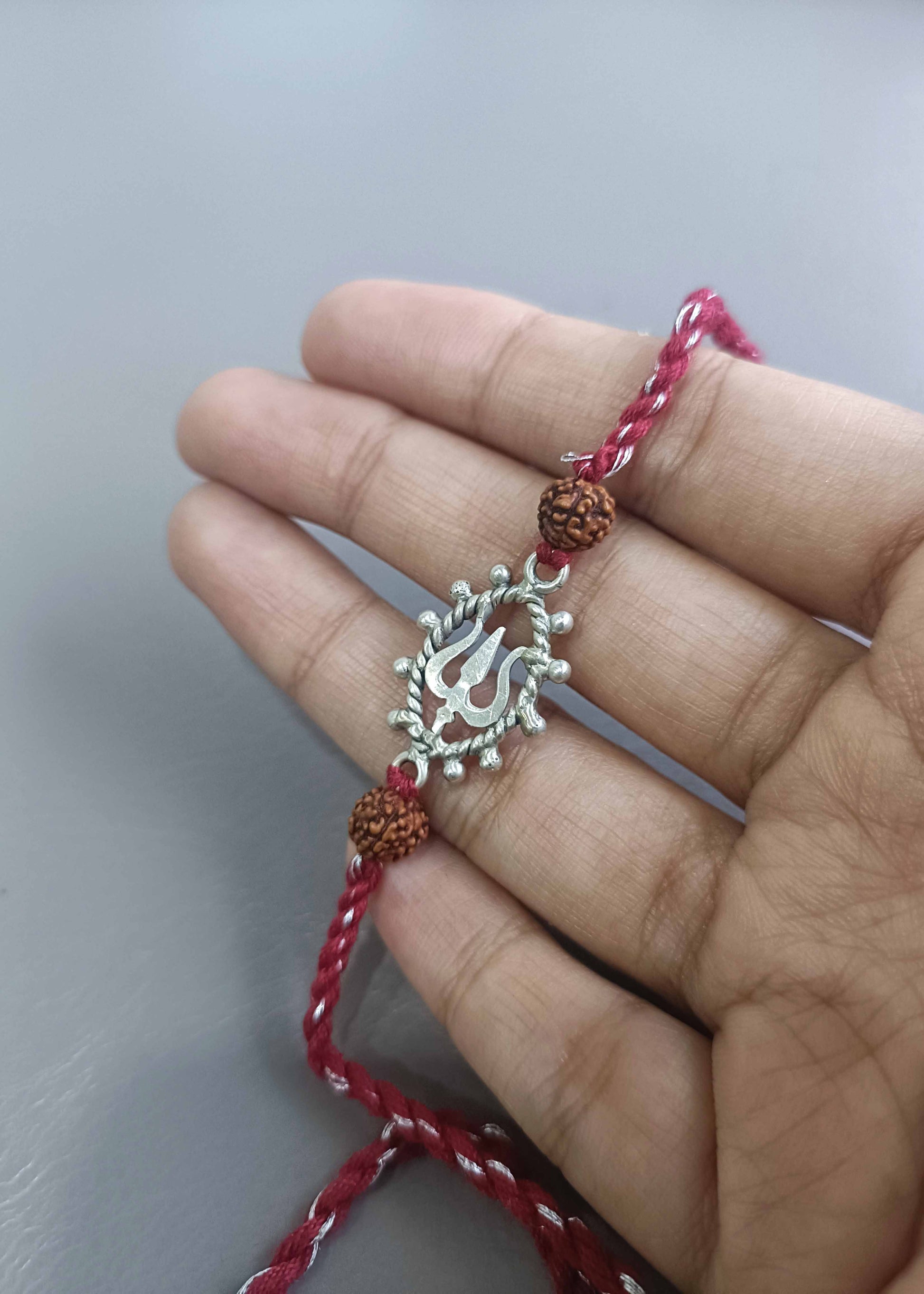 remium 925 sterling silver Shiva Netra rakhi with spiritual inspired handcrafted detailing