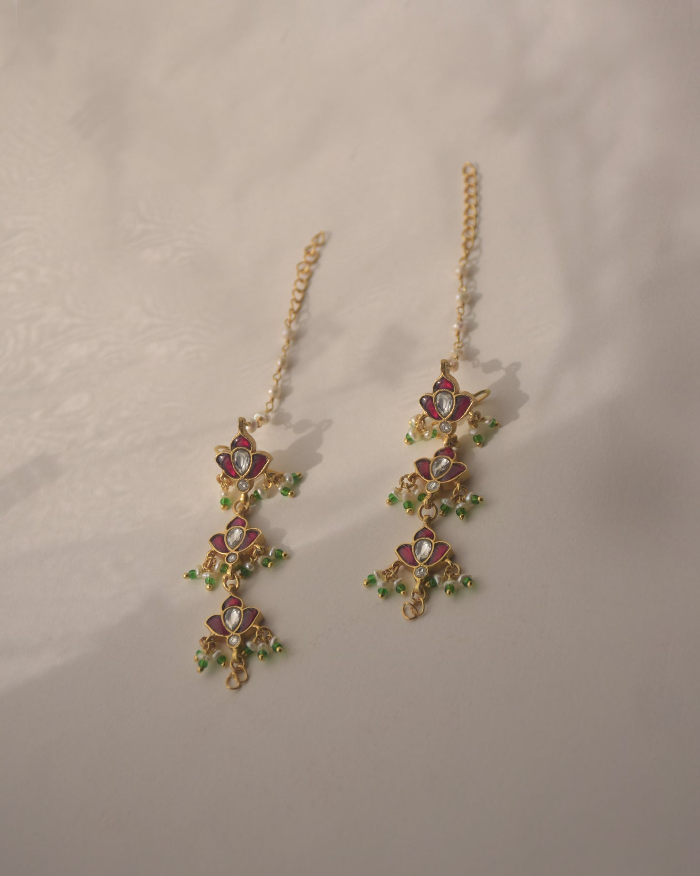 925 sterling silver kaanchain with pink enamel detailing and handcrafted traditional design | NUVI JEWELS