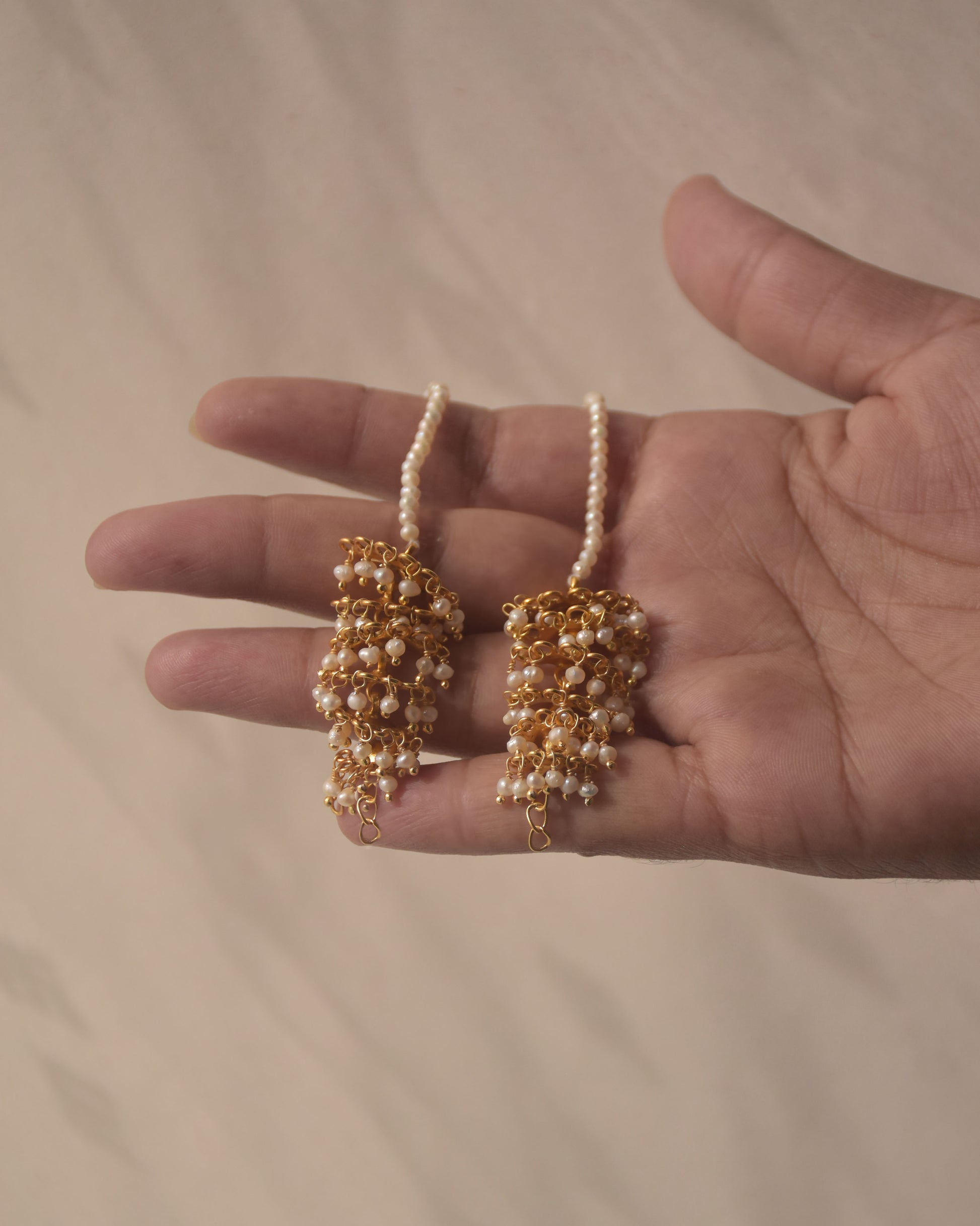 Statement 925 silver jhumki ear chain designed for bridal, festive, and ethnic styling | NUVI JEWELS