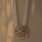 Nuvi Jewels Gulnaar jadau necklace in 925 sterling silver with gold plating and pearls