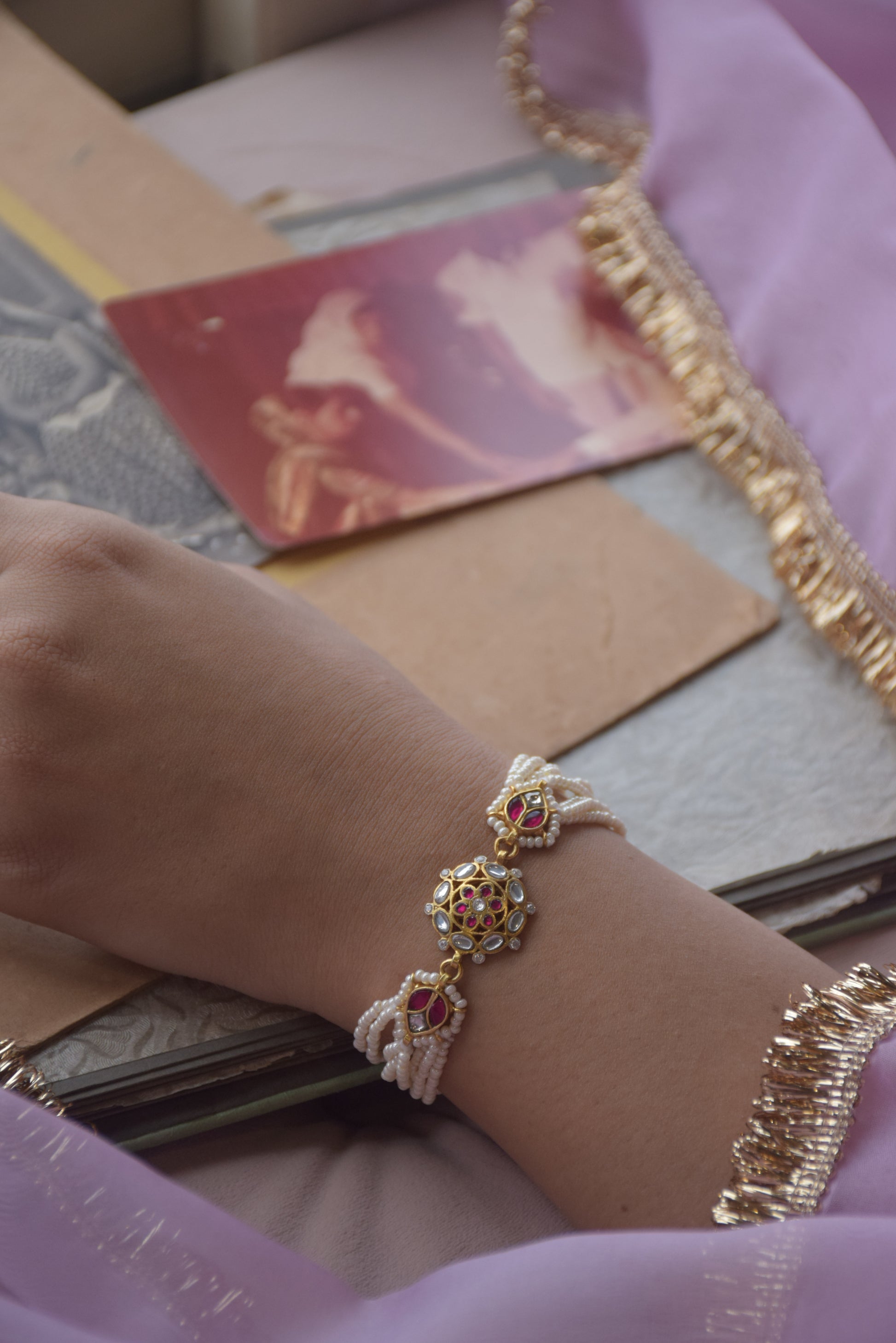 Elegant 925 silver Kundan bracelet for traditional Indian wear  925 pure silver statement jewelry handmade in Ahmedabad
